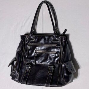 Aldo large brown faux leather purse handbag shoulder bag tote